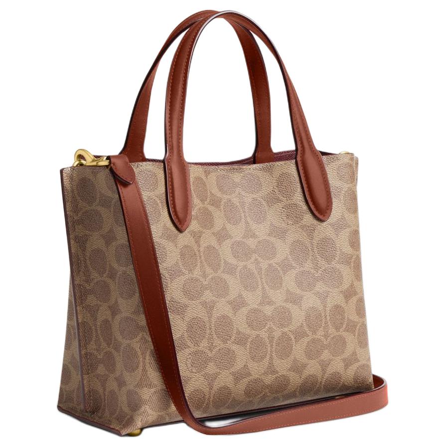 Coach Willow 24 Classic Logo Turnlock Closure Tote Bag Women Tote Bags Brown Caramel C8562-B4XHG