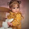 24'' 60 Cm Reborn Baby Doll Maggi Soft Cloth Body Newborn Doll with 3D Painted Skin Toddler Girl Baby Doll Kid Bedtime Lonely Older Man Playmate Toy