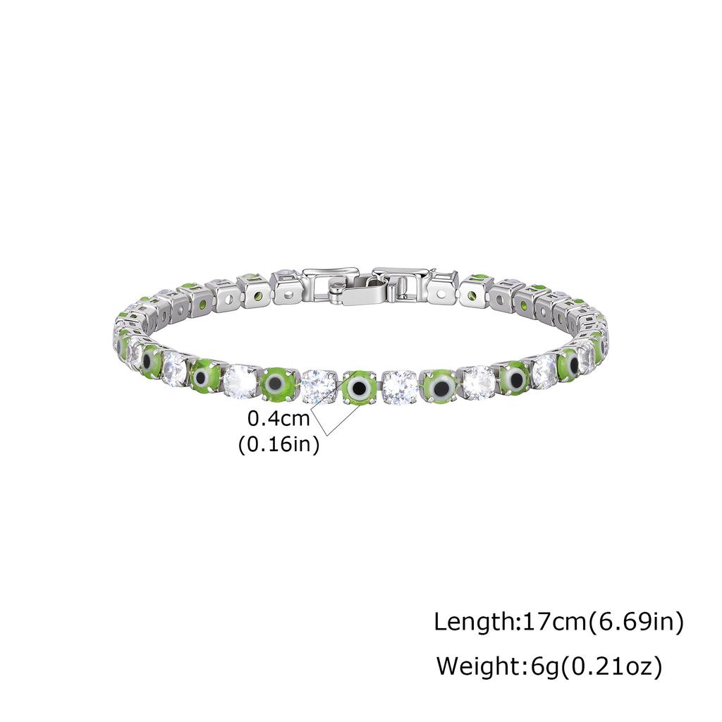 Colorful Crystal Tennis Bracelet For Women Fashion Cubic Zirconia Bracelets Devil's Eye Chain Bracelet Luxury Jewelry Gift