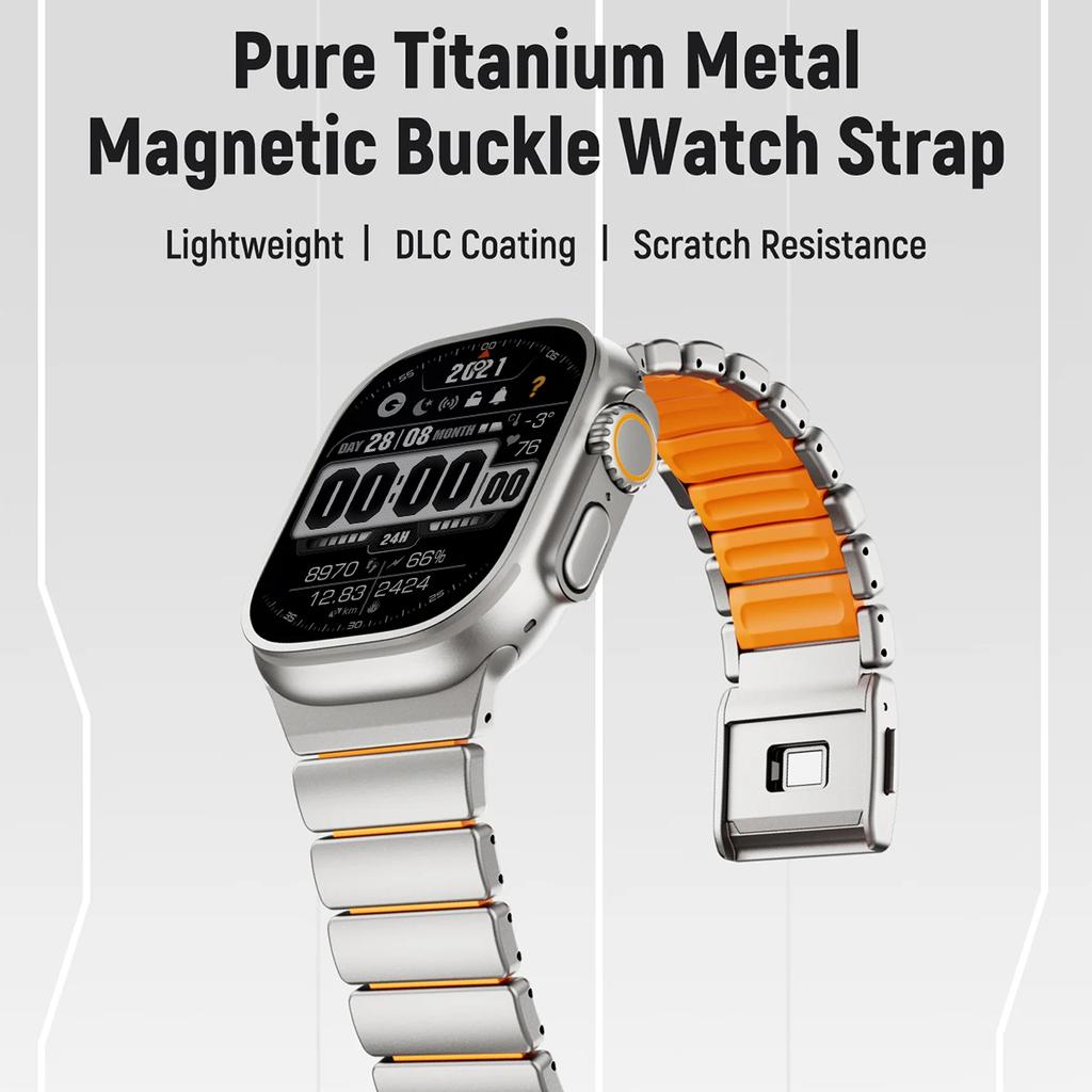Rem+Boett i Rostfritt Stål / Titan för Apple Watch Ultra3 2 49mm 46 45mm 44 42mm Lyxarmband iWatch Serie 11 10 9 8 7 6