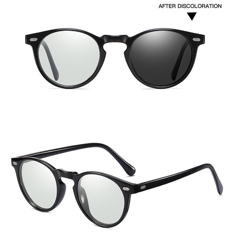 Occhiali da sole polarizzati fotocromatici con montatura TR90 alla moda Uomo Donna Occhiali da guida antiriflesso Occhiali da sole con montatura rotonda