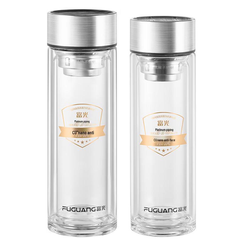 Fuguang G2217 400ml Double-Wall Glass Tea Infuser Bottle