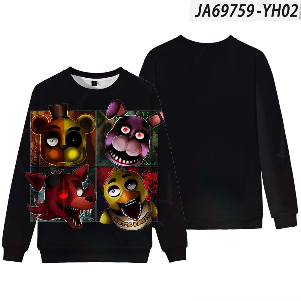 Five Nights At Freddy's Print Sweatshirt Men Vintage Winter Autumn Loose Hoodie Streetwear Hip Hop Sweatshirt Clothes 2026 Oversized Pullover