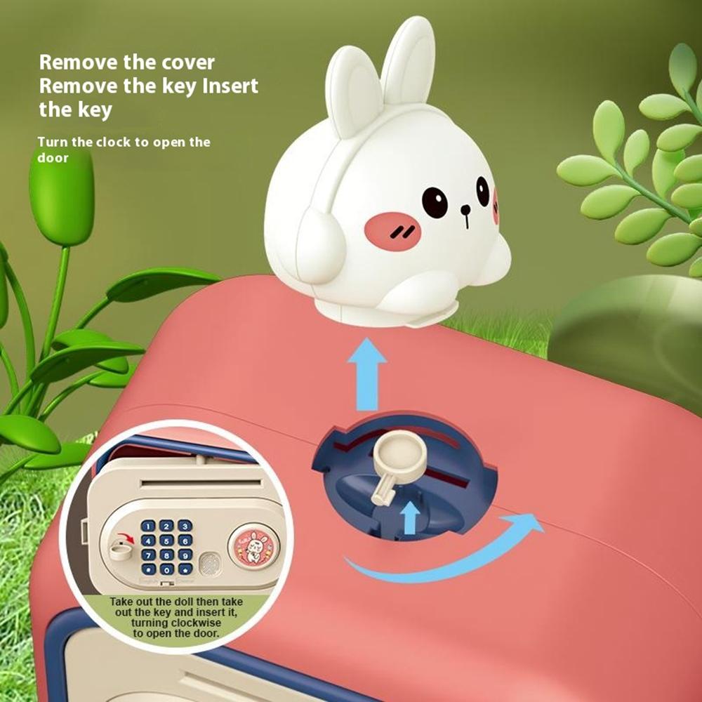 7606 Automatic Money Rolling ATM Deposit Machine Fingerprint/Key Unlock Piggy Bank Toy
