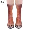 Unisex Adult Cat Dog Dinosaur Tiger Paw Socks Thicken Thermal Calf Socks Fashion Novelty Stocking