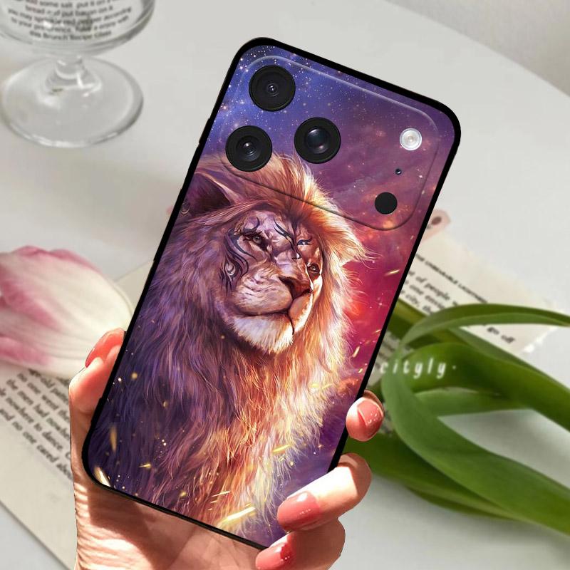 Für iPhone 17 Pro Hülle Cooler Löwe Wolf Silikon Weiches TPU Rückseite Für Apple iPhone 17Pro Handyhülle Stoßfeste Schale Funda A3256
