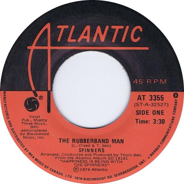 

7inch Record SPINNERS - The Rubberband Man AT3355 Atlantic 1976 Canada Soul/Funk Used