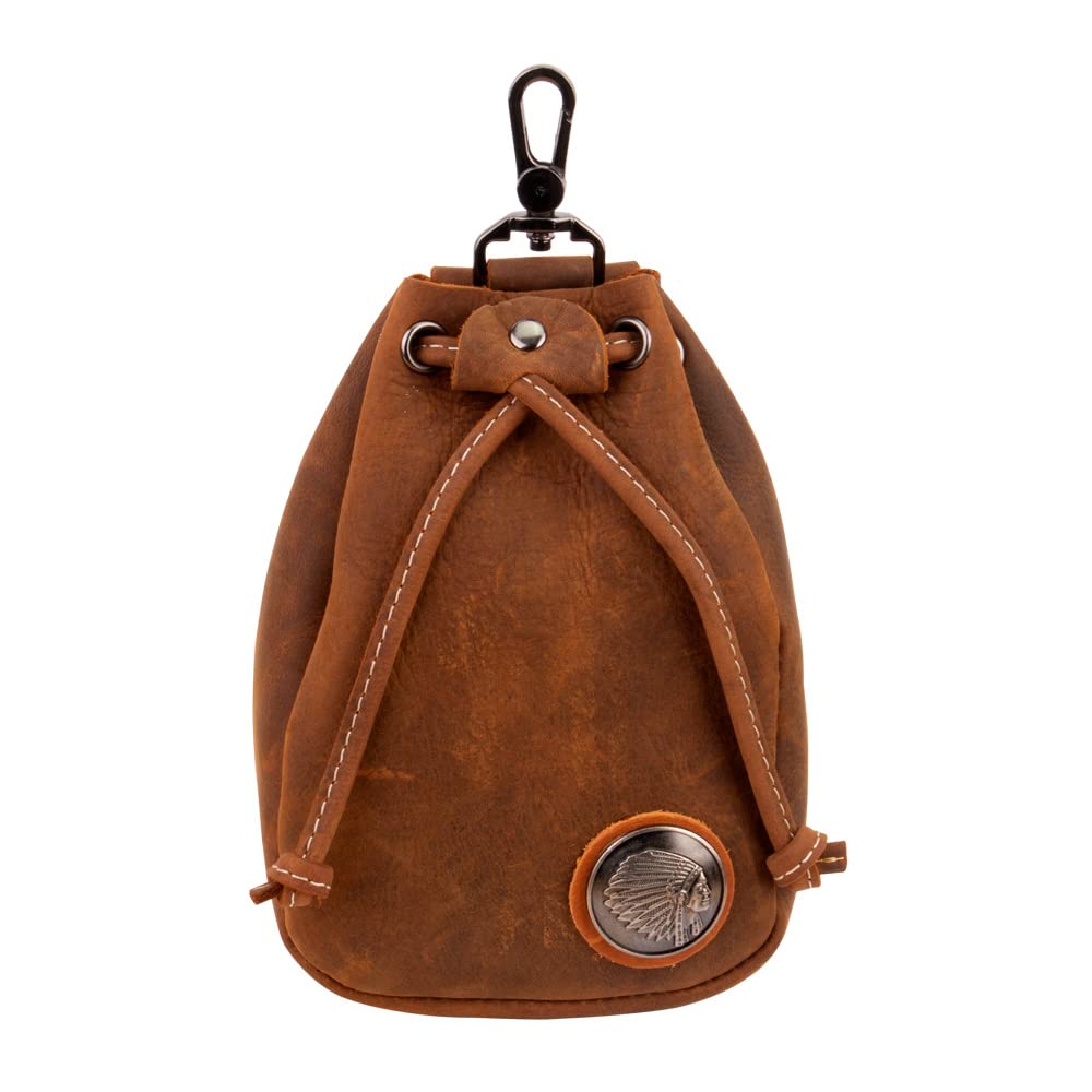 

Whatna Natural Thick Cowhide Leather Coin Purse for Men and Women, 2-Way Drawstring Bag, Mini Sacoche Bag, Carabiner Pouch, Belt Loop, Mini Waist Bag,