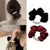 Fashion Advanced Classic Velvet Pearl Hair Ties Scrunchies for Women Girls Ponytail Holder Korean Hair Accessories