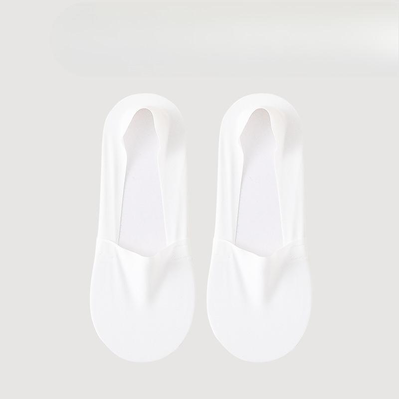 

Female Spring and Summer Thin Cotton Bottom Ice Silk Shallow Mouth Invisible Non Slip Not Off with The Boat Socks 1 pair белый