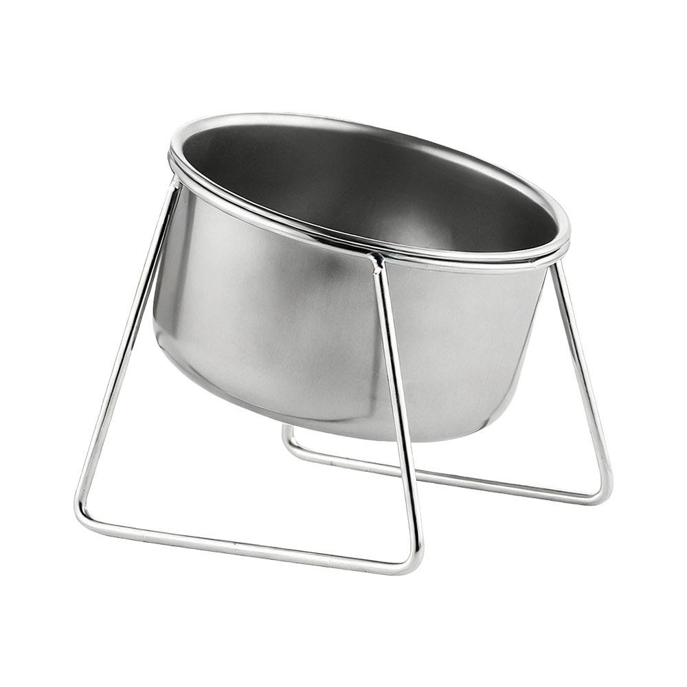 

Neck Protection Stainless Steel Raised Cat Bowl Slanted Anti Cervical Spondylosis Pet Bowl Tilted Rims Pet Feeder Pet Supplies