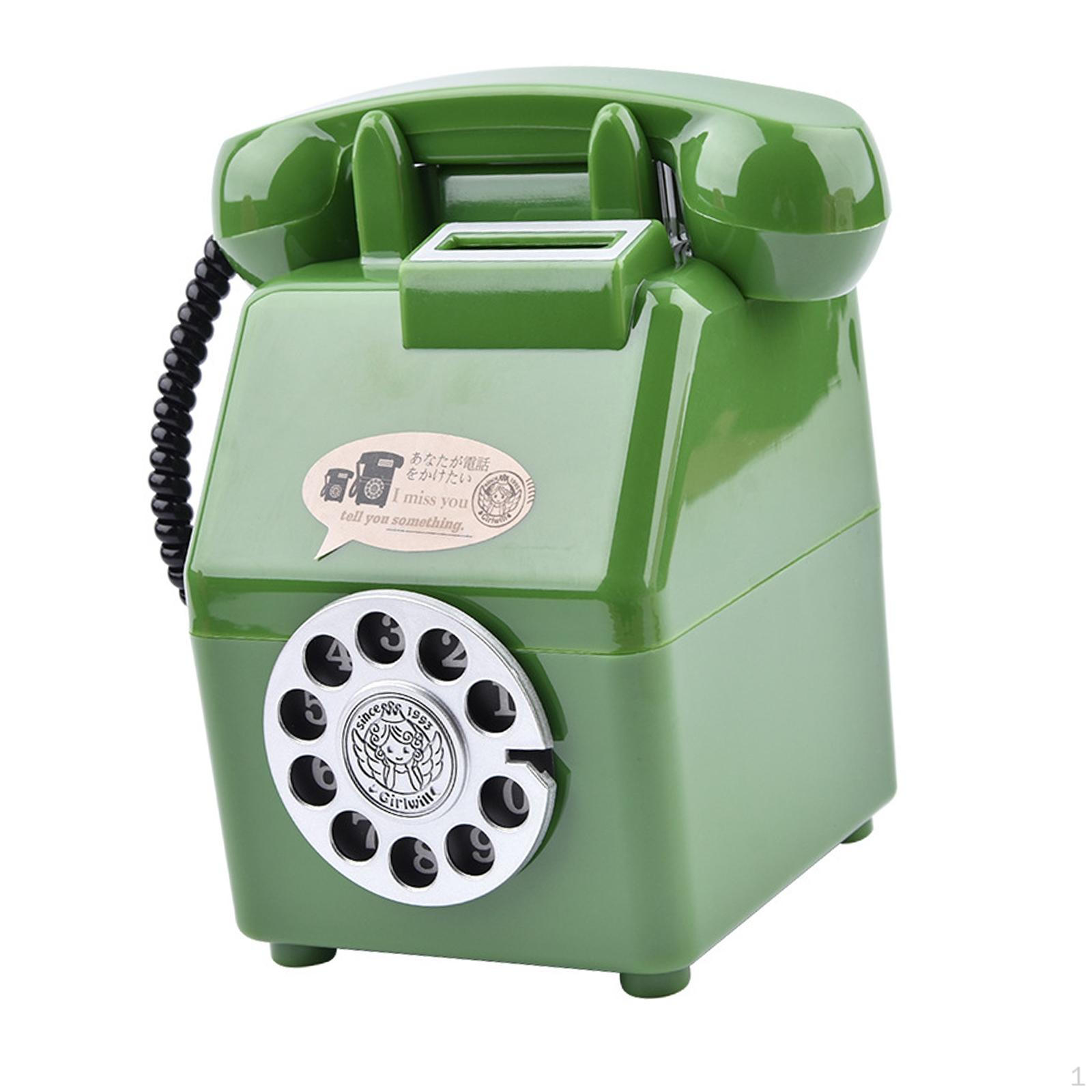 

Classic Telephone Piggy Bank for Home Decor And Savings зелений