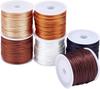 Nylon Rattail Satin Cord, Beading String, for Chinese Knotting, Jewelry Making, Mixed Color, 2mm, About 10m/roll, 6 Colors, 1roll/color, 6rolls