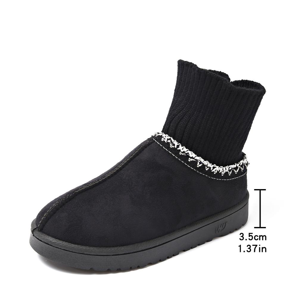 Mao Mao thick-soled slippers women's 2025 winter new fur integrated outer wear heightened bag head drag thickened velvet snow boots