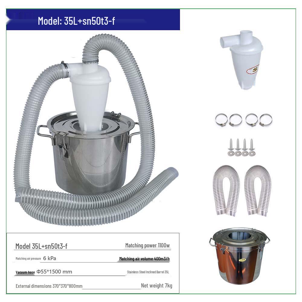SN Brand 50mm Cyclone Dust Collector with Stainless Steel Bin for Versatile Dust Removal