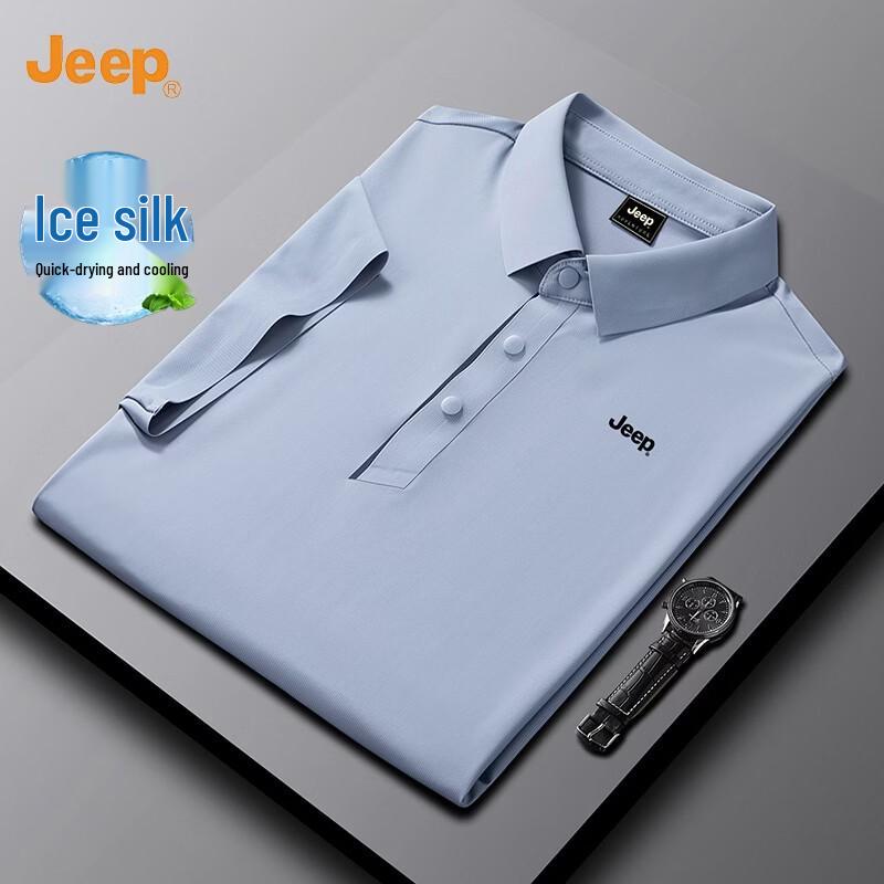 

JEEP Men s Ice Silk Quick-Dry Polo T-Shirt M