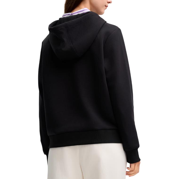 FILA Versatile Comfortable Knitted Hoodie Women hoodies Black F11W518215FBK