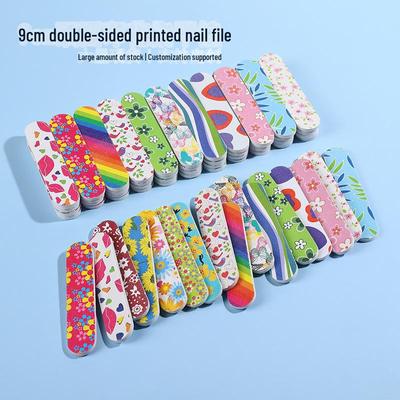 Patterned Flower Manicure Strips: 9cm Double-Sided EVA Nail File for Polishing