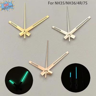 Nowe 8*12*12,5mm wskazówki NH35 Różowe złoto Srebrne Złote wskazówki zegarka Zielone luminescencyjne Do zegarków z mechanizmem NH35/NH36/4R/7S Wskazówki