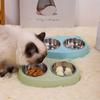 Pet Double Bowl Plastic Kitten Cat Food Drinking Tray Feeder Cat Feeding Pet Supplies Accessories
