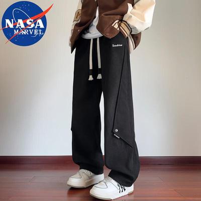 NASA MARVEL Men's Thickened Straight Fit Workwear Casual Pants