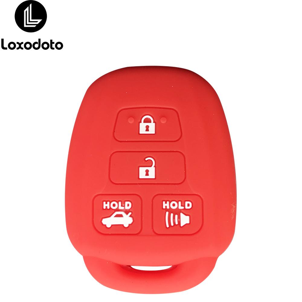 Silicone Car Key Case Fob Cover for Toyota CAMRY 2012 2013 2014 2015 Corolla 2014 2015 Prius C 4 Buttons Key Chain Wallet