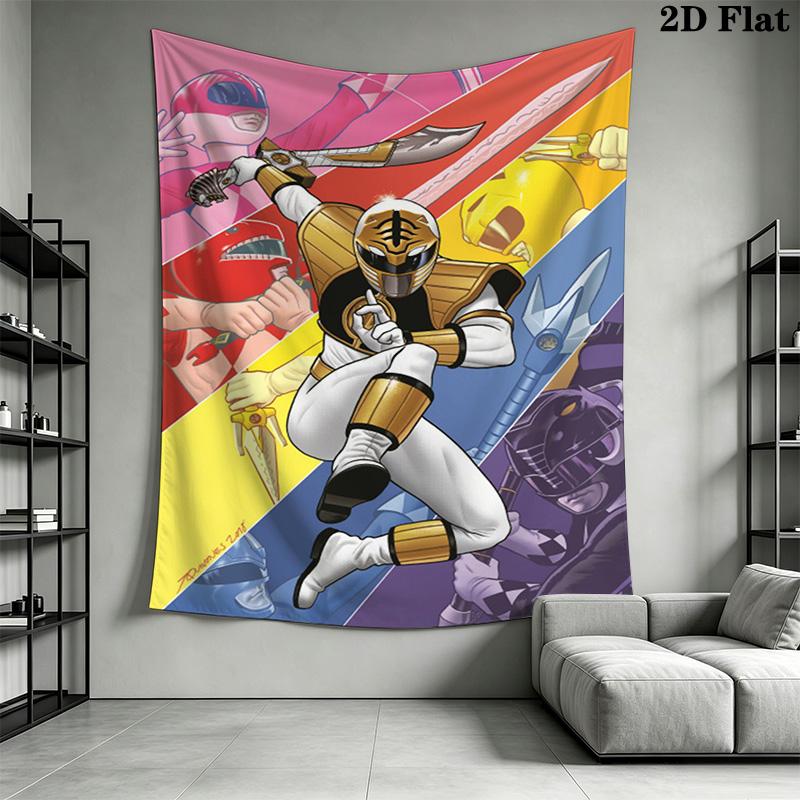 Power Rangers Moonlit Adventure Tapestry Fashion Print Background Cloth Homestay Soft Decoration Tapestry Atmospheric Background Cloth
