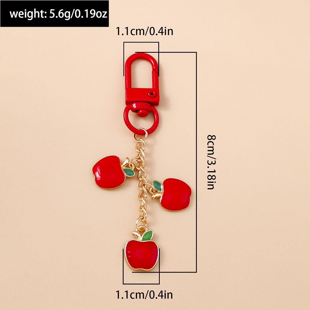 Pretty Grape Apple Keychain Simulation Fruit Key Ring Pendants for Women Girls Handbag Decor DIY Handmade Jewelry Gifts