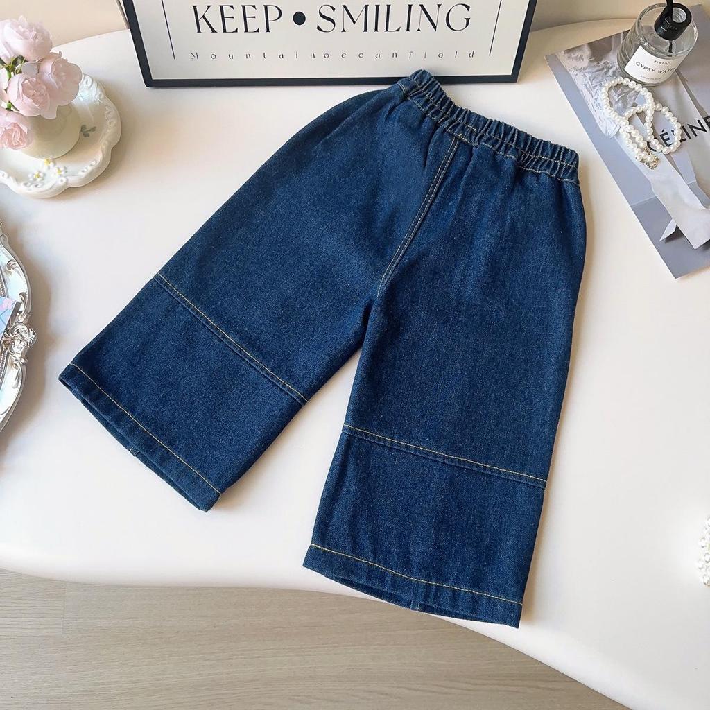 Ensemble Gilet en Denim Rétro pour Filles et Pantalon Large pour Automne/Printemps