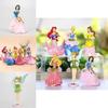6pcs Disney Princess Figures Toy Set With Cinderella Aurora And Belle For Cake Decoration