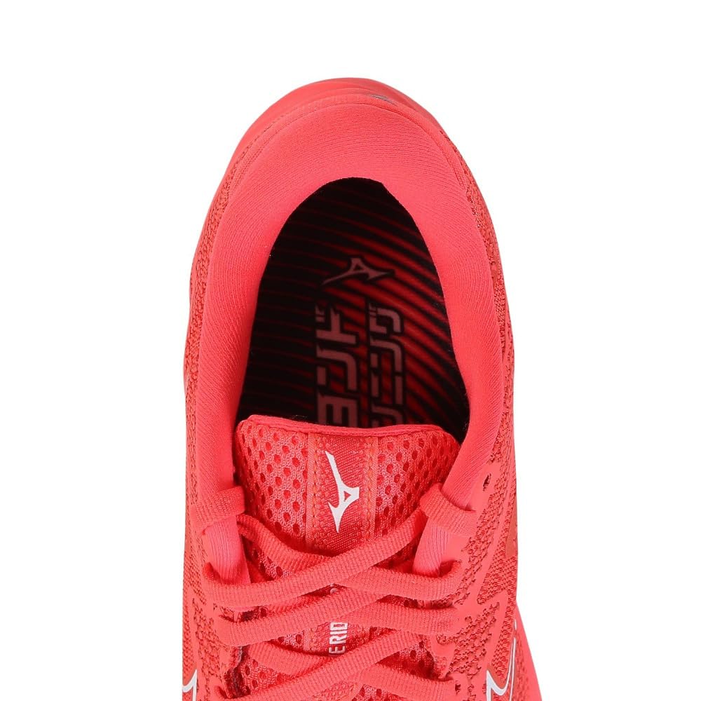 Mizuno Wave Rider 27 Running Thick 2E Shoes, Jogging, Marathon, Training, Sports, Lightweight, Resilient, Sole, Men's, Red/White, 22.5 cm,