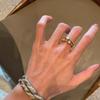 Vintage Antique Double-Layer Athena Three Ancient Coin Ring, High-End Niche Personality Design, Retro Index Finger Ring