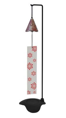 Nanbu Ironware Wind Chime with HANABI Stand Pink