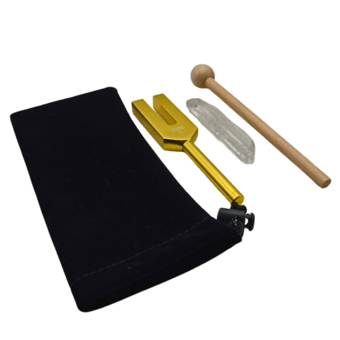

store88 Tuning Fork Crystal Tuner Healing 4096 Crystal Meditation Relaxation Healing Yoga (Gold)