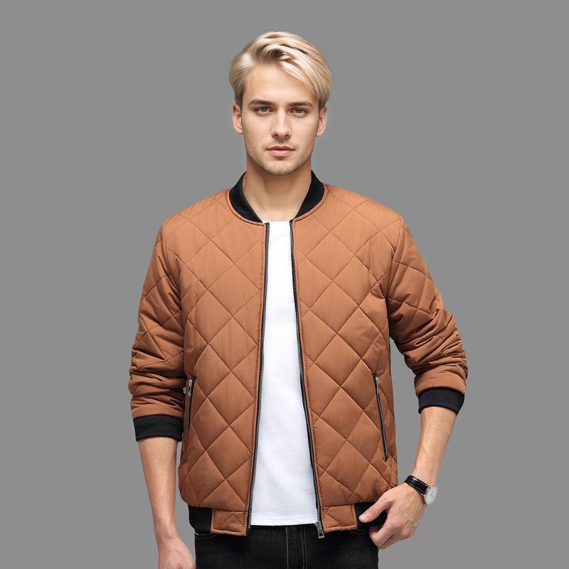 Winter men's cotton-padded jacket 25 autumn and winter new cotton-padded casual velvet warm baseball jersey simple large size