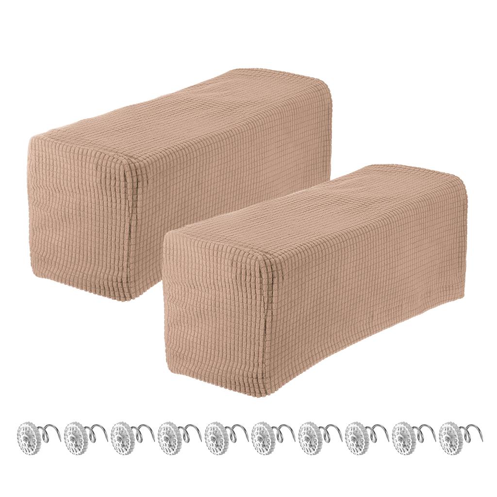2pcs Stretch Armrest Covers Couch Arm Covers with Twist Pin Protector Slipcovers Dustproof for Chairs Sofa Office Home