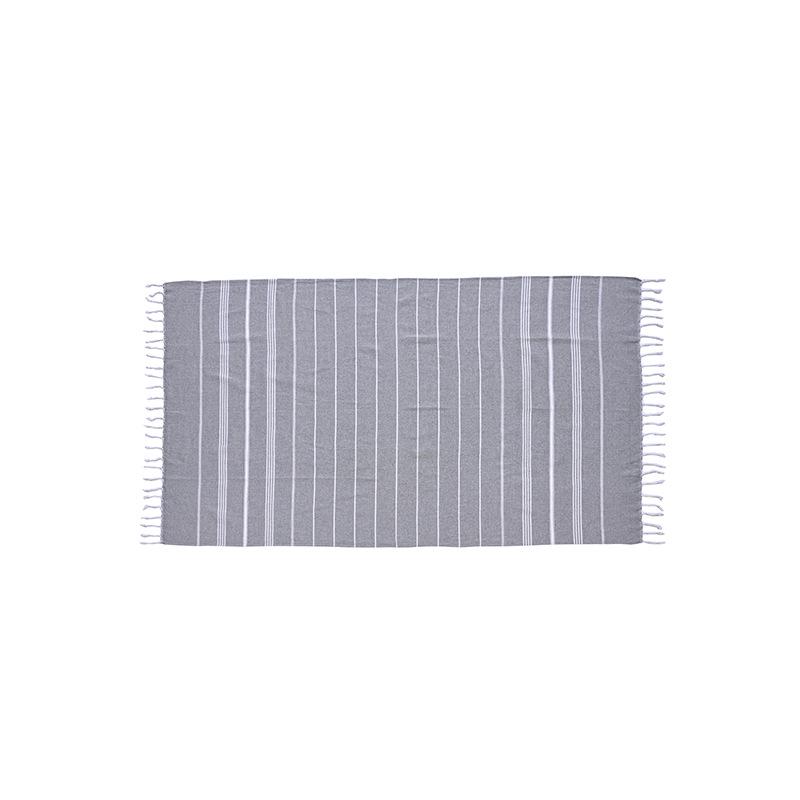 Turkish Bath Towel: Striped Beach Shawl with Tassels