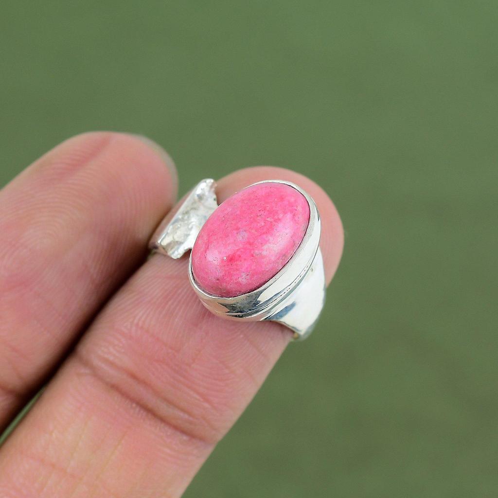Thulite Ring 925 Sterling Silver Ring Very Pretty Gemstone Jewelry Elegant Ring Handmade Brand New Ring Gift For Wife Available In Ring Size