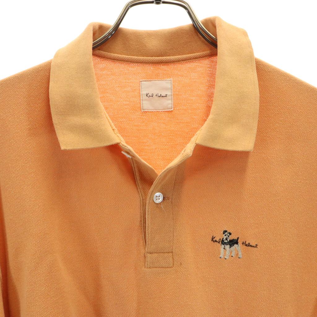 Karl Helmut Short Sleeve Polo Shirt L Orange Series Fawn Men's Used