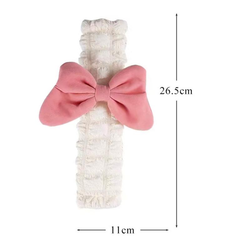 Cute Pink Bow Puff Plush Car Seat Belt Cover Soft Seatbelt Shoulder Pad Protector Auto Neck Support Cushion For Women Girls