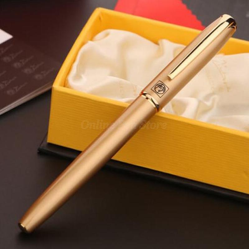 Picasso 916 Pimio Malage Golden Metal Fountain Pen Extra Fine/Medium 0.38/0.5mm Nib Professional Stationery Writing Pen Gift