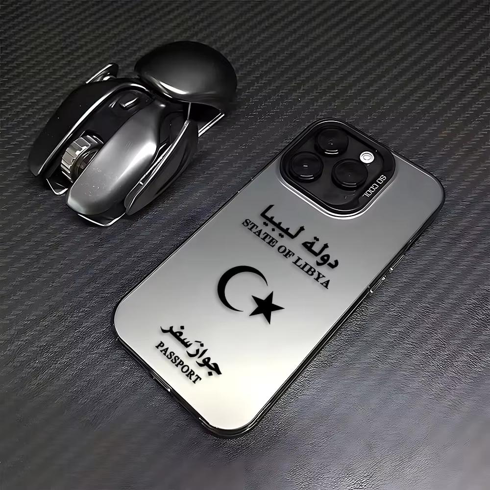 Libya Passport Pattern Phone Case For iPhone 17 Air 16e 16 Pro Max 15 14 Plus 13 12 Mini 11 Pro Shockproof Silicone Back Cover