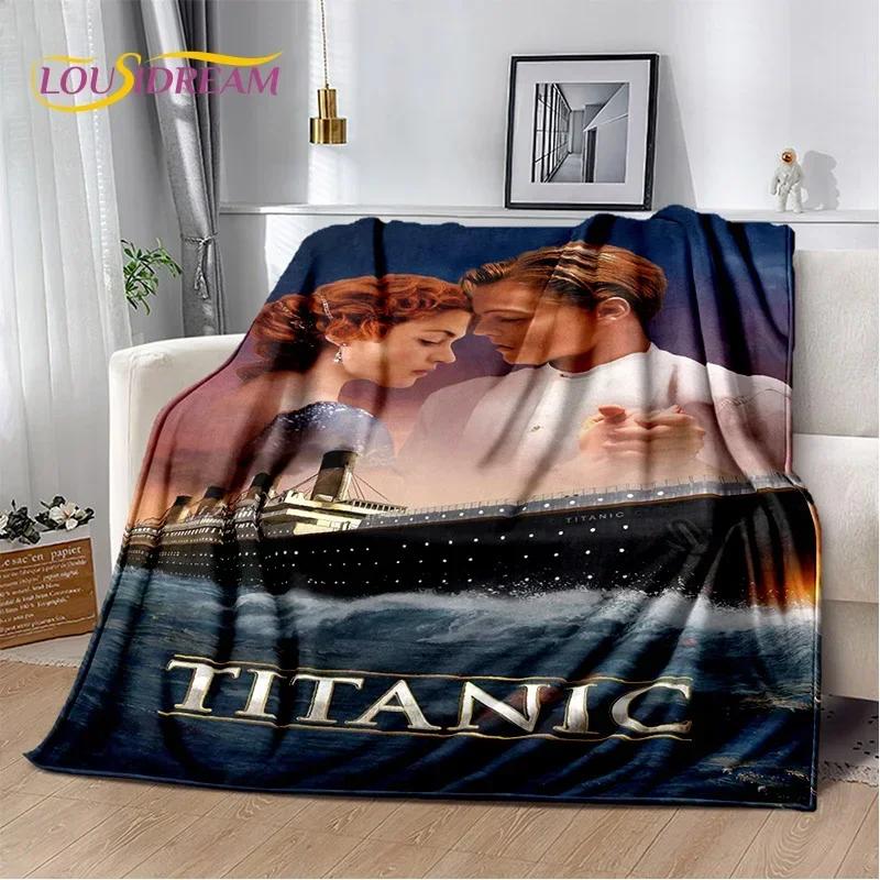 Coperta Stampa 3D Poster Film Titanic, Morbida Coperta Plaid per Casa Camera da Letto Letto Divano Picnic Viaggio Ufficio Coperta Riposo Bambini