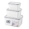Dual-Layer Refrigerator Fresh-Keeping Box: Sealed Food Storage with Draining Basket for Fruits, Grains, and Cereals.