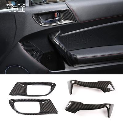 For Subaru BRZ Toyota 86 2012-2020 ABS Carbon Fiber Car Inner Door Handle Decor Cover Trim Frame Sticker Accessories