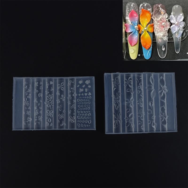 Ice Flower Rose Nail Art Mold Hand Carved Silicone Cute Nail Charm Casting Tool for DIY Manicure Beginners