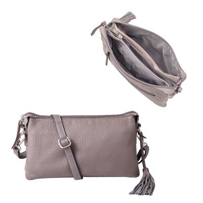 QUAY Echtes Leder Leichte Crossbody-Geldbörse Umhängetasche für Damen, Imai Tasche 99366s (TAUPE)