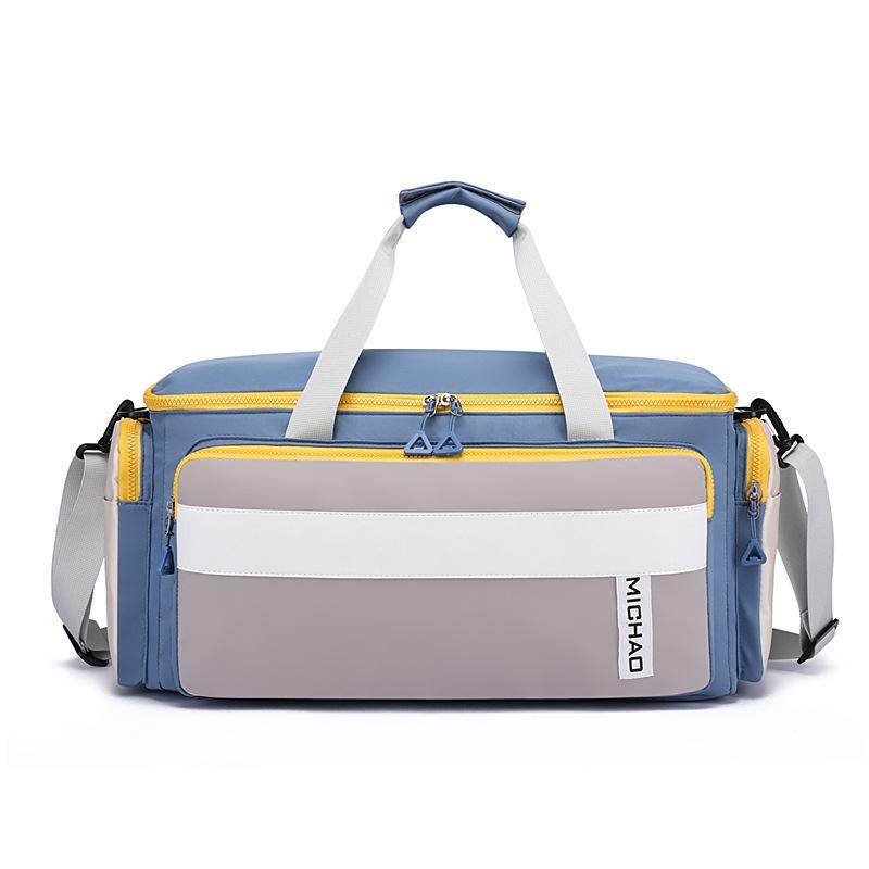 Kontrastfarbene Oxford-Stoff-Gepäcktasche mit großer Kapazität, Trocken- und Nasstrennung, Aufbewahrungs-Reisetasche