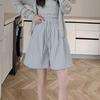 Ice Silk Shorts Women's Summer Loose Slim Casual Texture of Five Quarter Pants High Waist Draped Wide Leg Pants