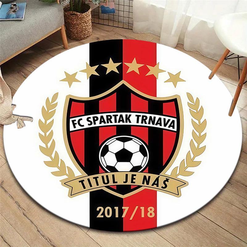 FC Spartak Trnava Round Area Rug,Carpet Rug for Living Room Bedroom Sofa Playroom Decor,Non-slip Floor Mat